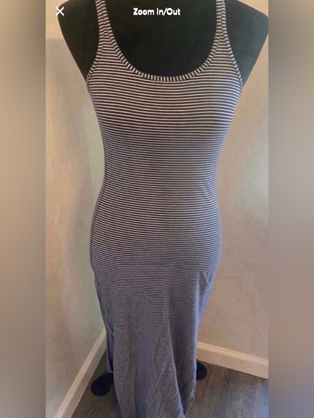 Women’s Lululemon Striped Sleeveless Maxi Dress - Black & White (Size 4)